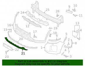 Hyundai Palisade 20-22 chrome front bumper center trim