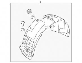 Front right fender liner for Kia Sportage 17-19 (plastic)