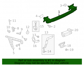 Rear bumper reinforcement for Audi A5 17-25