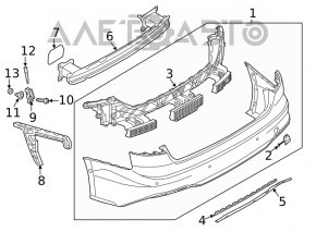 Rear bumper reinforcement for Audi A5 17-25