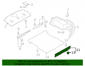 Subaru Legacy 15-19 trunk opening trim
