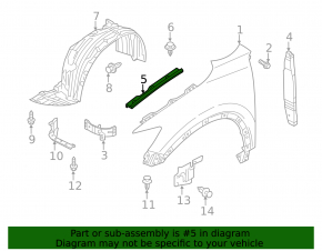 Wing seal hood-wing right Mazda 3 14-18 BM