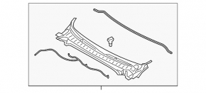 Plastic windshield wiper grille for Lincoln MKZ 13-20