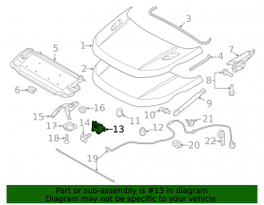 Left hood lock for Land Rover Range Rover Velar 18-23