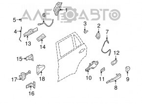 Door hinge lower rear left BMW X5 X6 E70 E71 07-13