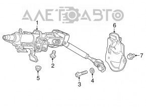Steering column Honda CRV 17-22 LX with cardan shaft
