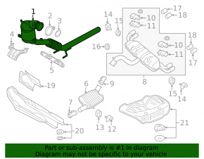 Inlet pipe with catalytic converter Audi A3 8V 15-20 2.0 under muffler on 2 sides