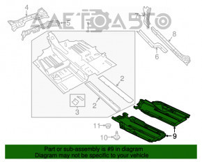 Right underbody protection Dodge Dart 13-16