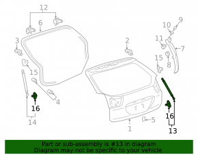 Trunk Door Shock Absorber Right Lexus RX300 RX330 RX350 RX400h 04-09