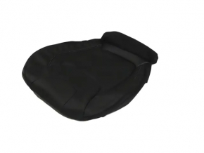 Jeep Cherokee KL 19-23 passenger seat cushion upholstery, black leather, perforated, heated, dented leather