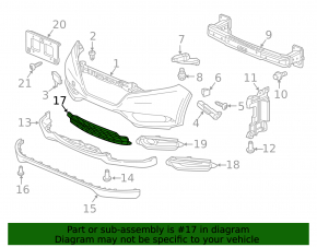 Lower grille front bumper Honda HR-V 16-18