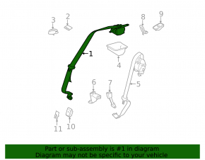 Seat belt rear left Lexus IS 14-20 black