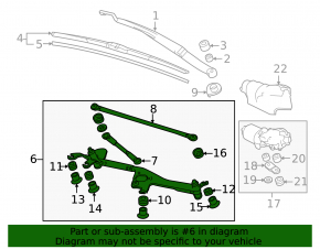Honda CRZ 11-16 Windscreen Wiper Linkage with Motor