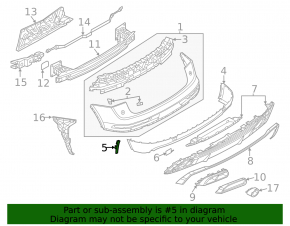 Rear bumper trim left side Audi Q5 80A 21-24, black