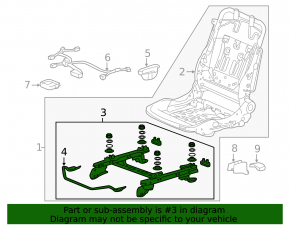 Honda Accord 13-17 passenger seat longitudinal adjustment motor without frame