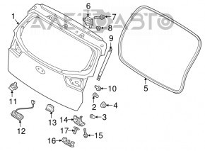 Kia Niro 17-22 trunk release button