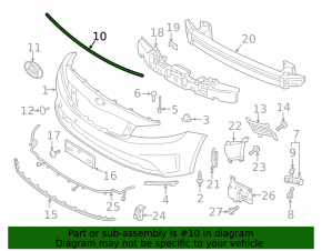 Hood seal on bumper Kia Forte 4d 17-18 rest