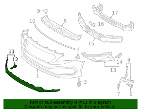 Lower grille front bumper Hyundai Sonata 15-17 sport