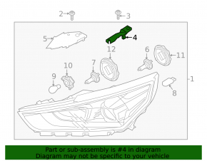 Upper left headlight mount Hyundai Ioniq 17-22 for halogen