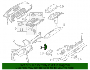 Mercedes X167 GLS 450 20-26 front panel trim, left, dark gray