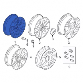 Wheel disk R19 Ford Escape MK3 13-19 curb