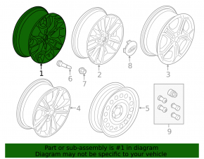 Wheel disk R19 Ford Escape MK3 13-19 curb