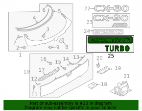 Emblem inscription SKYACTIV G TURBO trunk door Mazda CX-30 21-