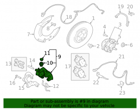 Front right caliper assembly for Land Rover Range Rover Velar 18-20, 1 piston, 325mm