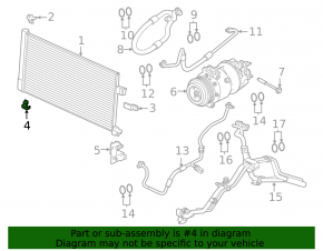 Air conditioning radiator condenser mount lower right Jaguar F-Pace X761 17-