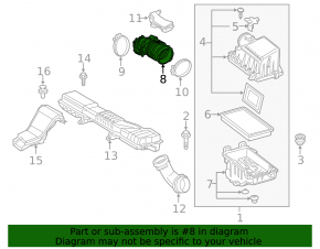 Air duct from Lexus UX200 19- filter with resonator