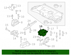 Engine mount left VW Jetta 11-18 USA 1.4T 2.0 manual
