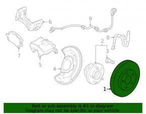 Front left brake disc Chevrolet Cruze 11-15 R16
