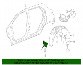 Rear mudguard mudguard left GMC Terrain 18-