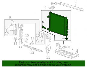 Radiator cooling side left Chevrolet Camaro 16-23 6.2
