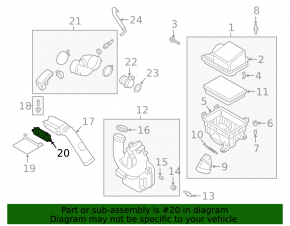 Air intake grille Kia Forte 19-24 2.0