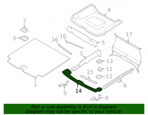 Volvo XC60 18-25 black trunk opening trim