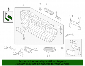 The emblem and inscription Quattro radiator grille grill Audi A6 C8 19-23 under the radar