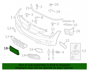Front bumper license plate holder for BMW 4 Series F32/33/36 14-20 M Pack