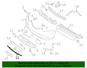 Front bumper molding lower Nissan Rogue 17 - chrome, broken, sand