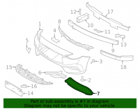 Front Bumper Lower Grille Frame Infiniti QX30 17-19 AWD