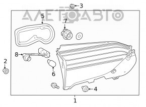Light inside trunk door left Toyota Rav4 19- USA built