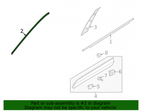 Upper door molding front right Hyundai Santa FE 19-23 KOR