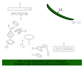 Trunk lid spoiler Kia Forte 4d 14-16