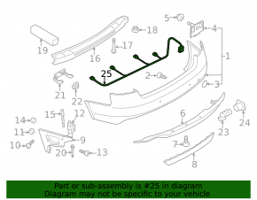 Wiring of rear bumper Audi A4 B8 08-12 prerest for parking sensors