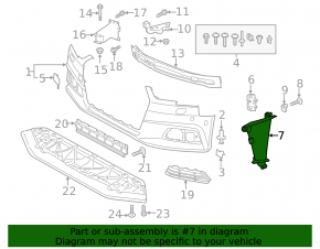 Front bumper air duct left Audi A4 B9 17-19
