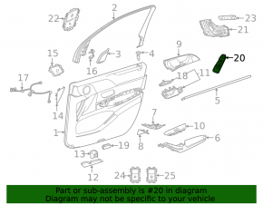 Front right window lift control for Mercedes A-class V177 19-22 black