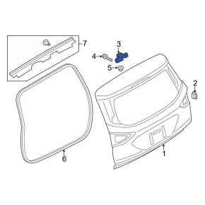 Left tailgate hinge Ford Explorer 11-19
