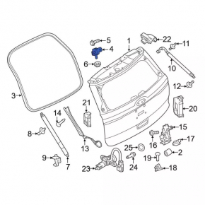Left tailgate hinge Ford Explorer 11-19