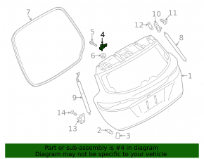 Left tailgate hinge Ford Explorer 11-19