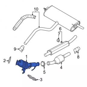 Intake pipe with catalytic converter Ford Bronco Sport 21-25 1.5T